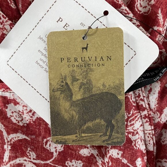 Peruvian Connection Becca Camisole Tank Top Size 2 Ruffle Red Floral NWT TP-2638 - Picture 7 of 9